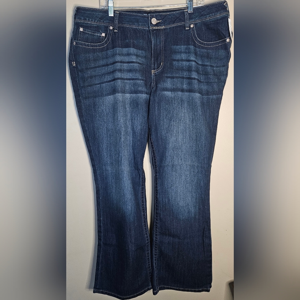 Maurices Dark Blue Slim Boot Cut Jeans